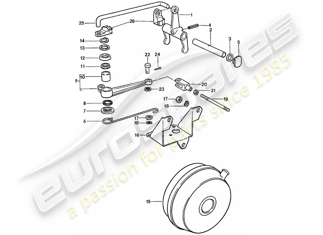 porsche 1979 (911) clutch release - spm part diagram