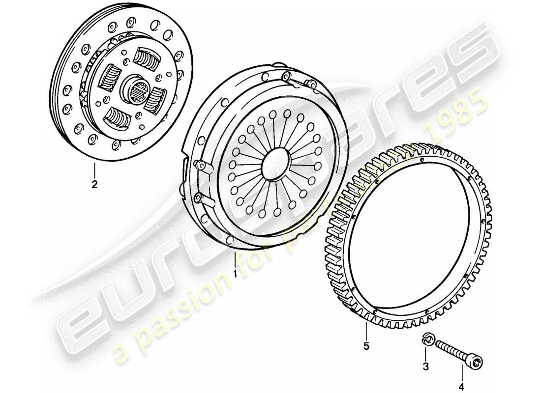 porsche 1985 (911) clutch part diagram