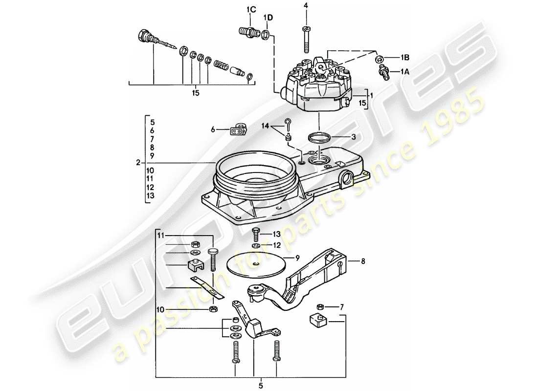 porsche 1981 (911) mixture control unit part diagram