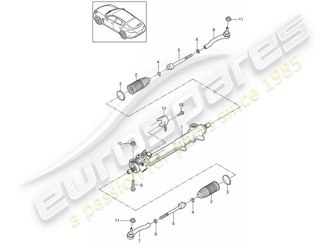 porsche panamera 970 (2012) power steering part diagram