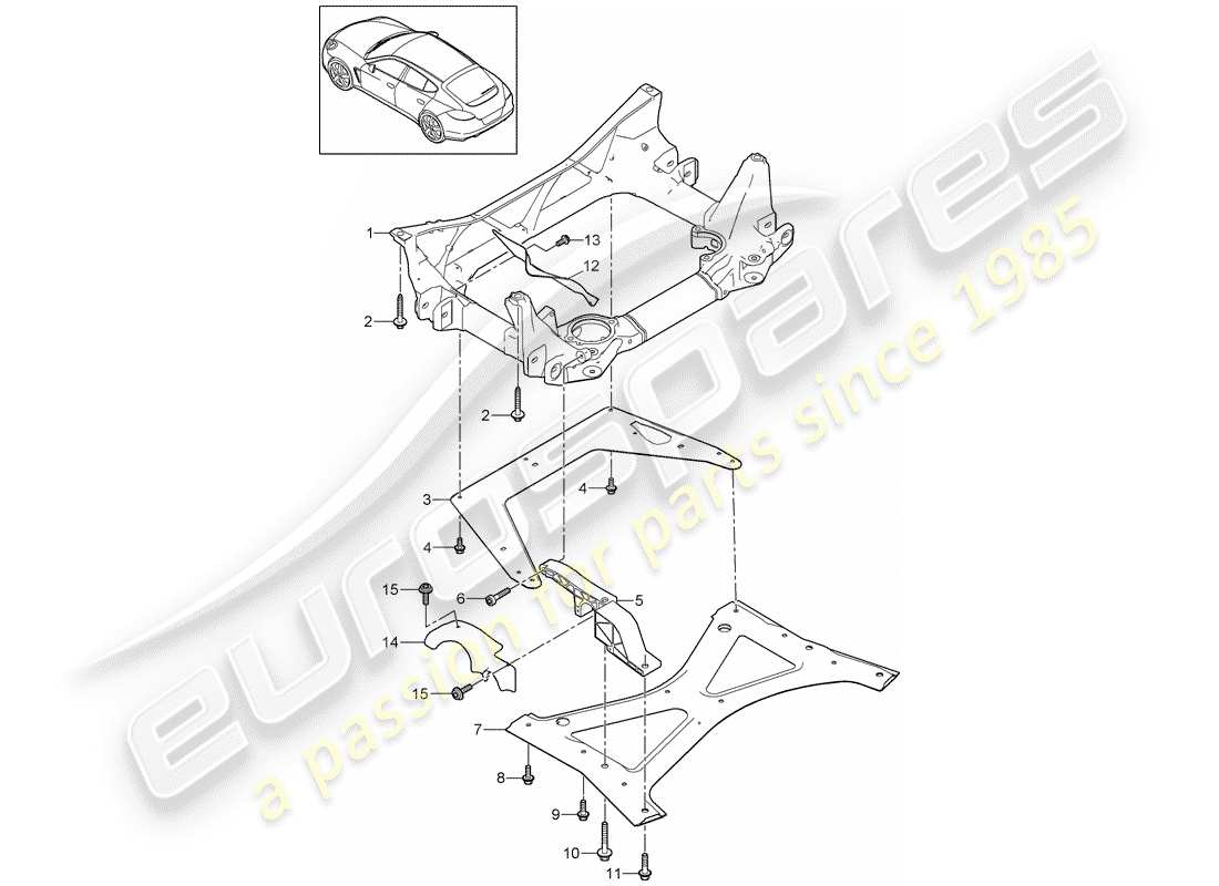porsche 2014 (panamera 970) sub frame part diagram