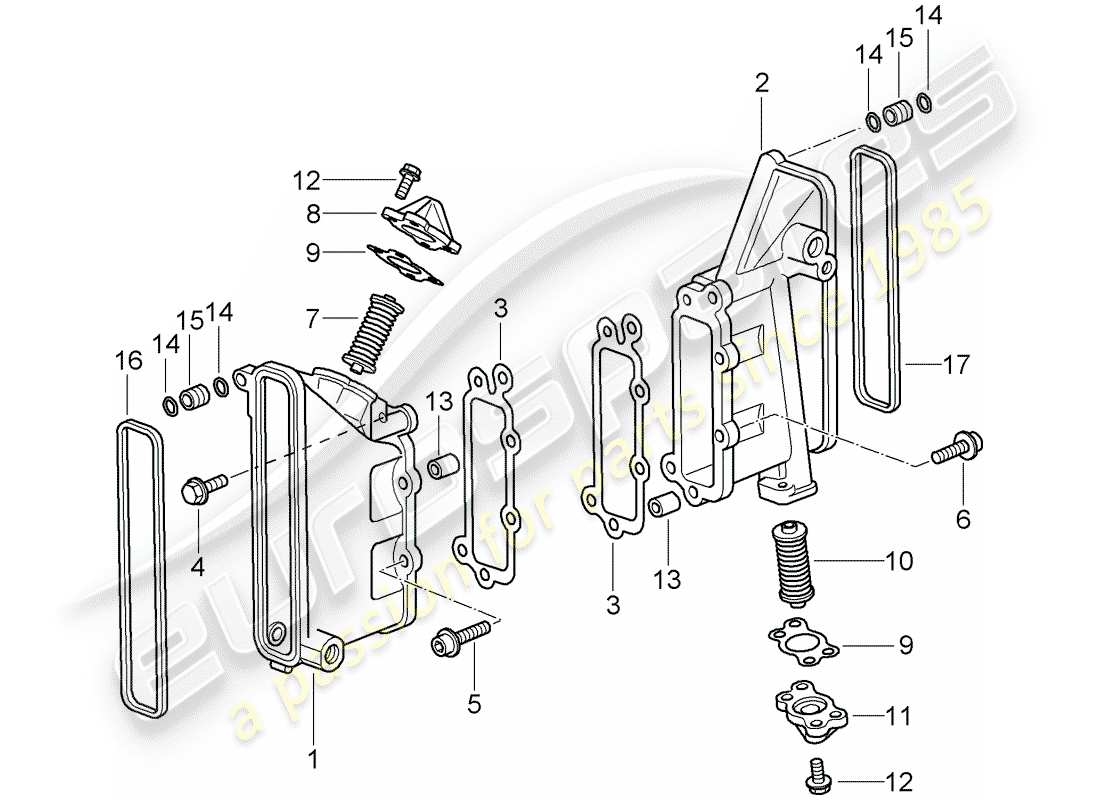 porsche 2009 997-2 turbo / gt2 chain case part diagram