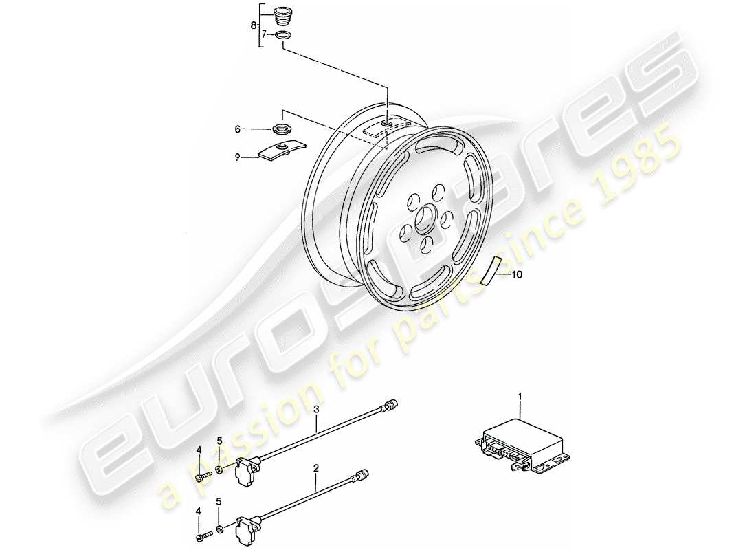 porsche 1991 (928) tire pressure control system - d - mj 1989>> part diagram