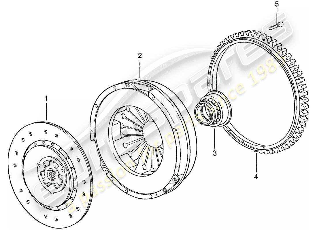 porsche 1989 (944) clutch parts diagram