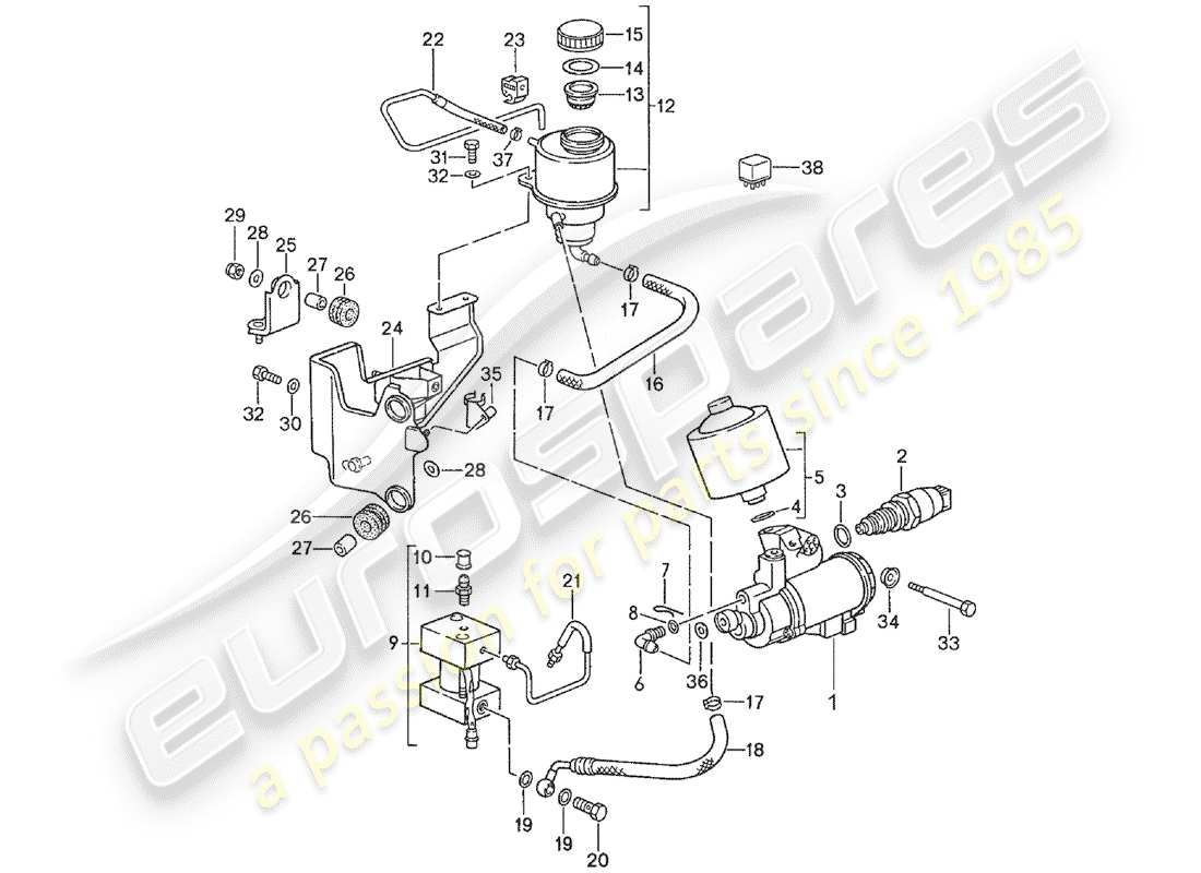 porsche 1989 (928) manual gearbox - lock control 1 - d - mj 1990>> part diagram
