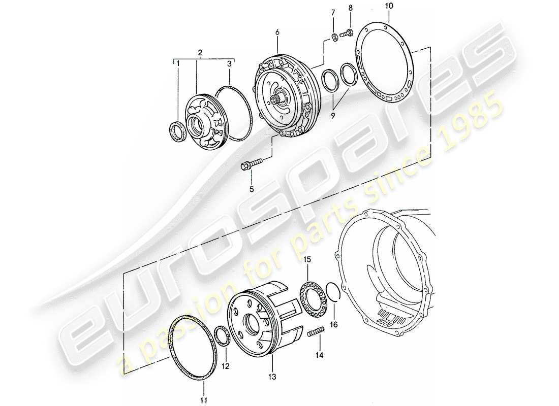 porsche 1988 (928) automatic transmission - primary pump part diagram