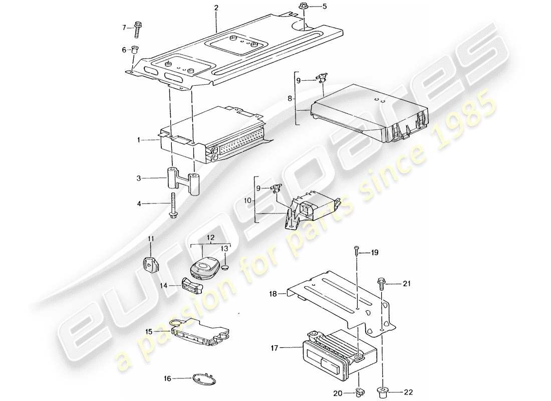 porsche 2002 (996) control units parts diagram