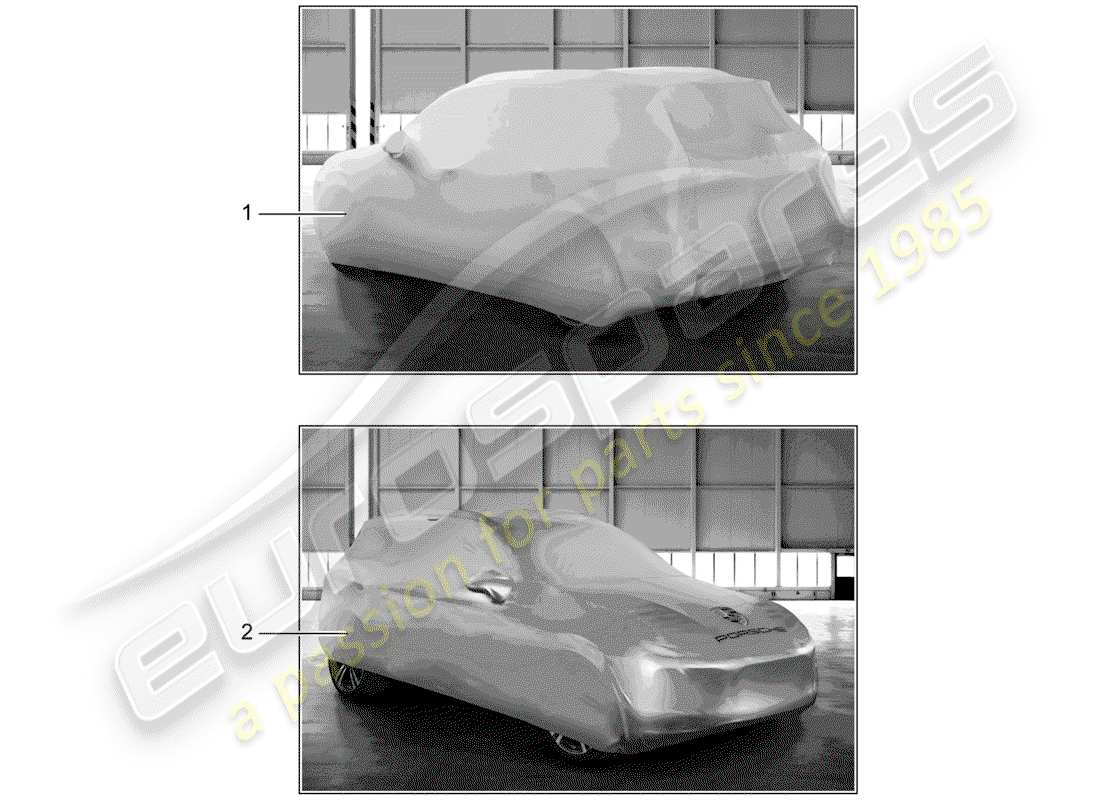 porsche 2019 (tequipment cayenne) car cover part diagram