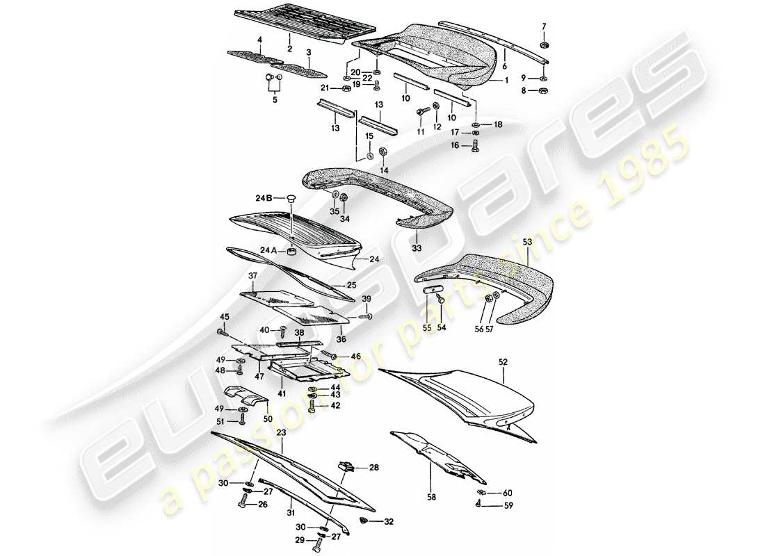 porsche 1978 (911) rear spoiler part diagram