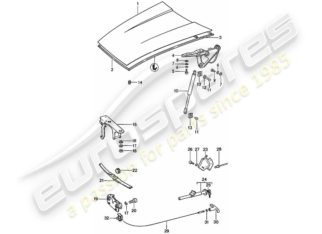 porsche 1979 (911) cover part diagram