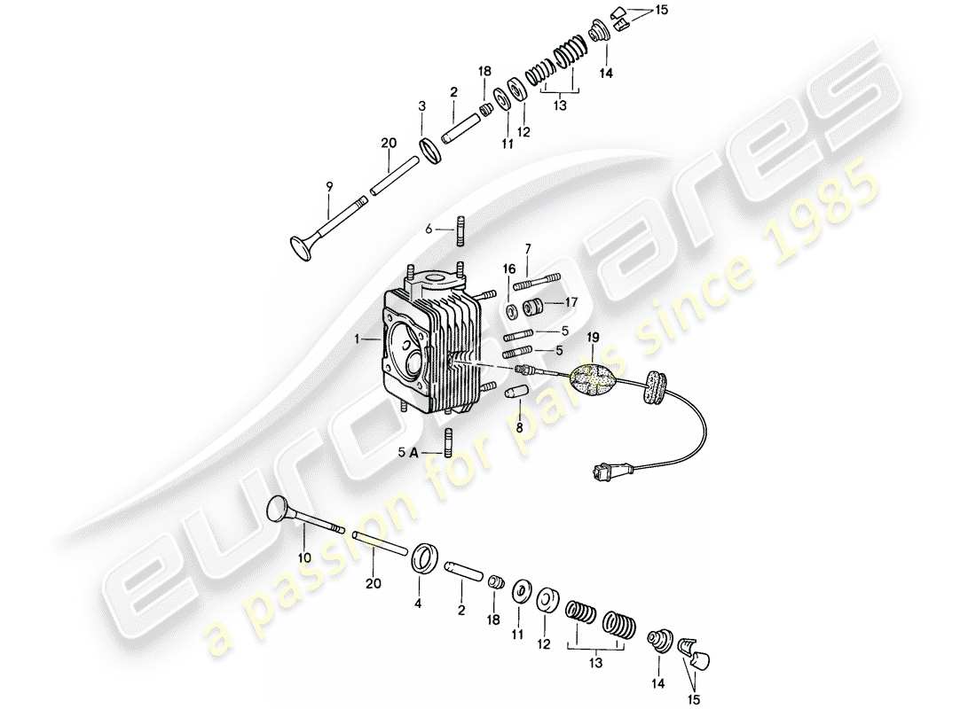 porsche 1986 (911) cylinder head part diagram