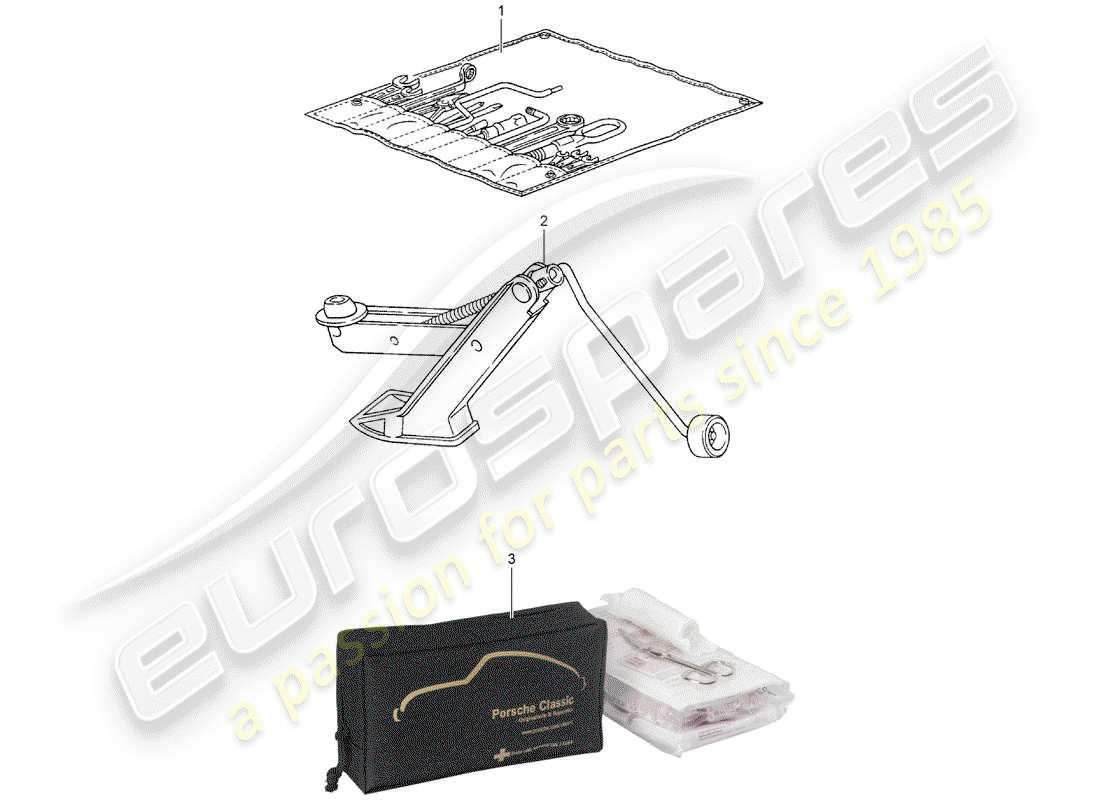 porsche 1997 (993) tool - jack part diagram