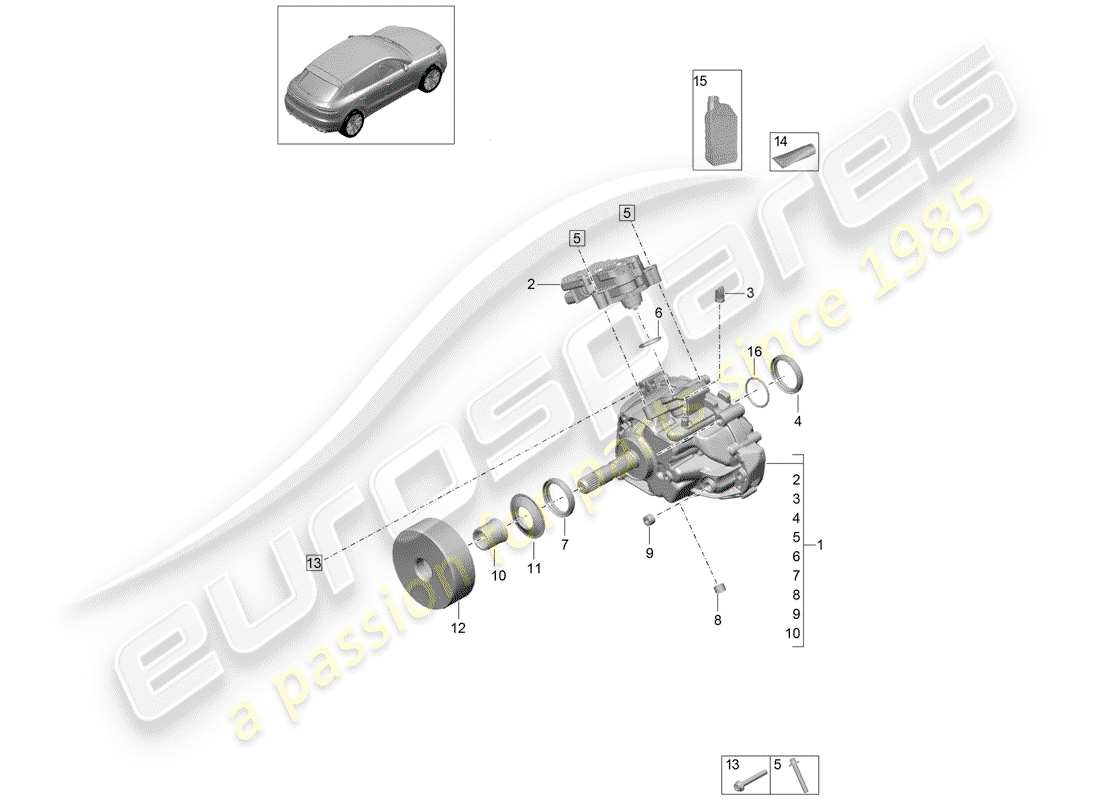 porsche 2020 (macan) transfer box part diagram