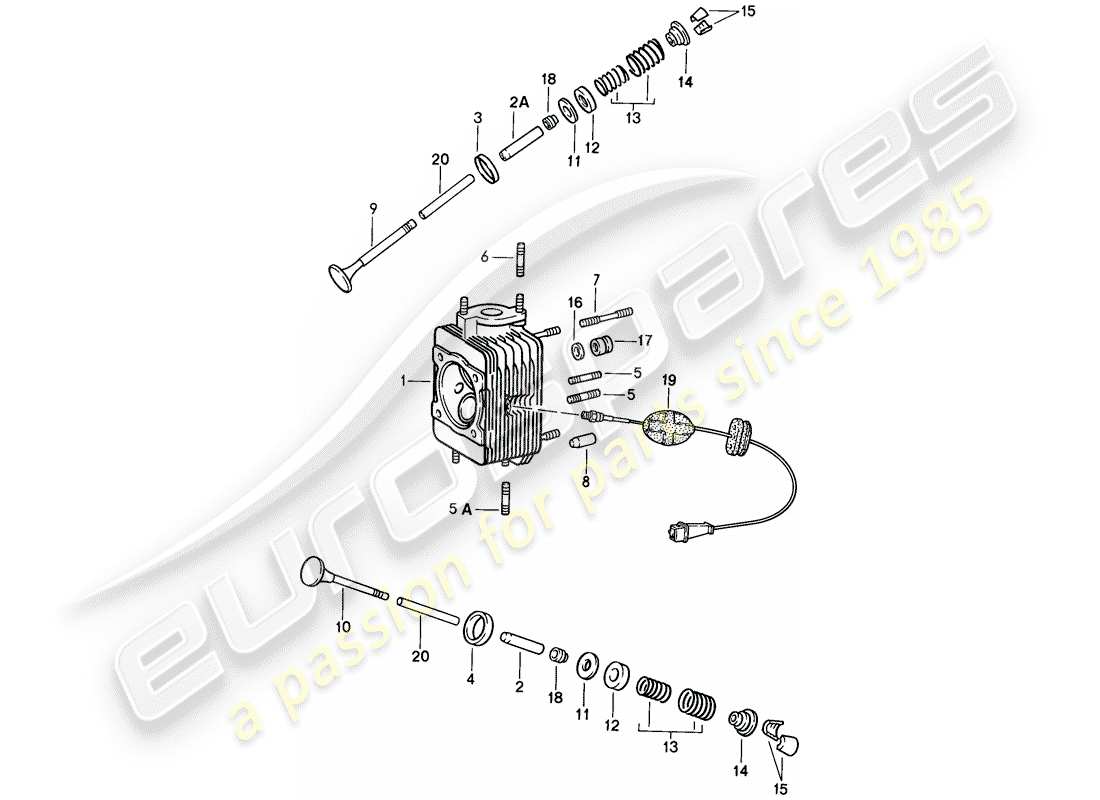 porsche 1987 (911) cylinder head - repair set for maintenance - see illustration: part diagram