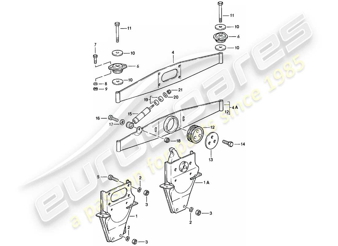 porsche 1981 (911) engine suspension part diagram