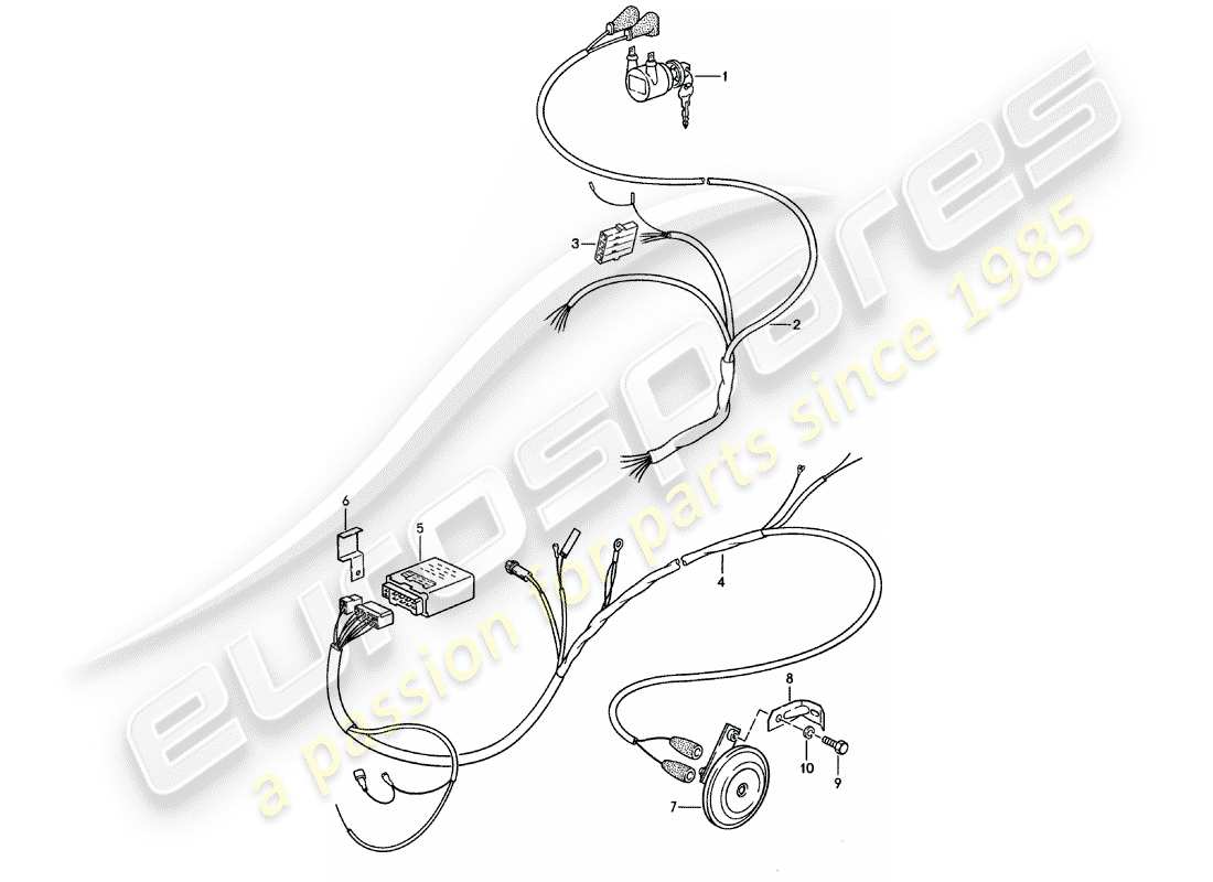 porsche 1981 (911) alarm system part diagram