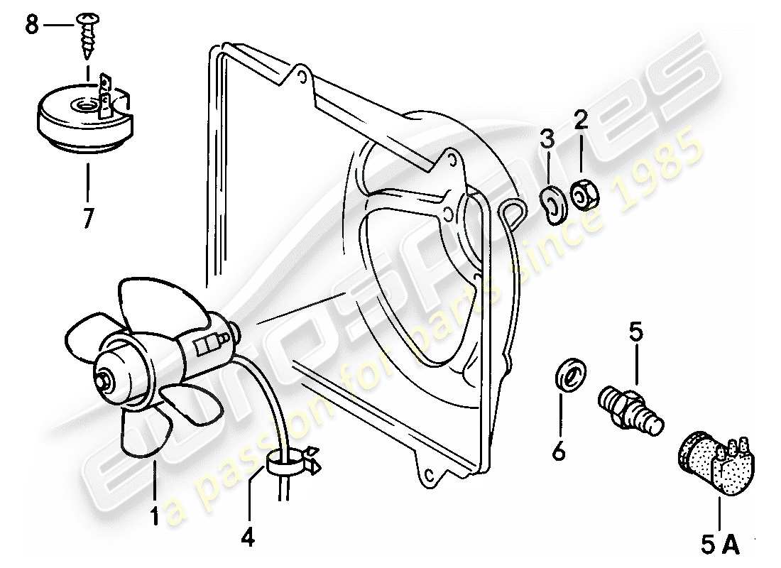 porsche 1979 (924) electric fan parts diagram