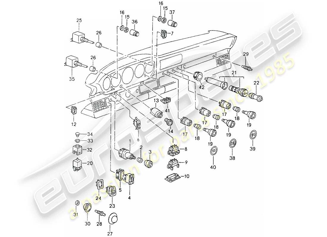 porsche 1990 (964) switch parts diagram