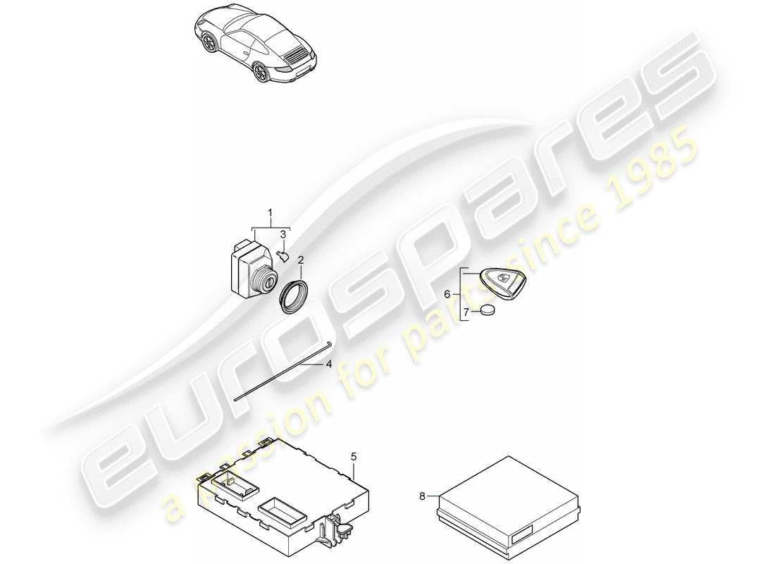 porsche 2012 (997-2) control units parts diagram