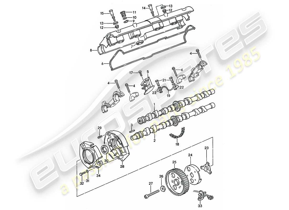 porsche 1990 (944) camshaft part diagram
