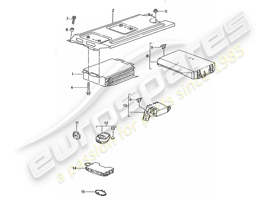 porsche 2003 (996 gt3) control units parts diagram