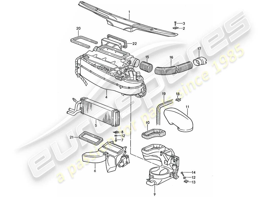 porsche 1987 (959) ventilation - heating system 1 part diagram