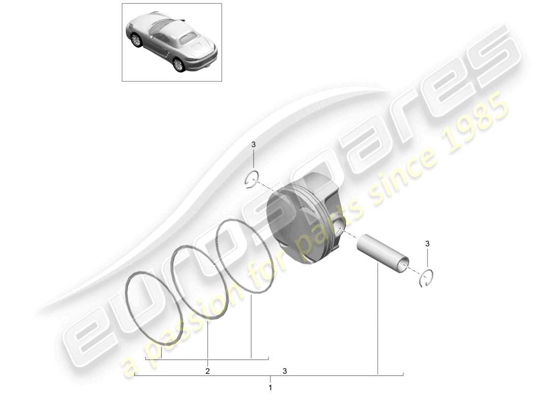 porsche 2019 (718 boxster) piston parts diagram