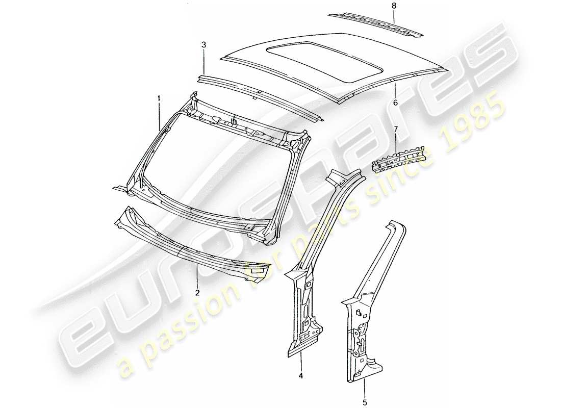 porsche 2003 (996 turbo / gt2) cowl part diagram