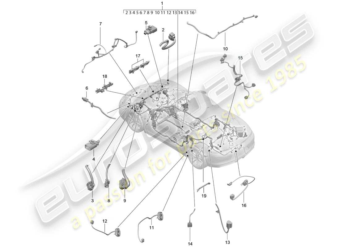 porsche 2012 (981 boxster) wiring harnesses part diagram