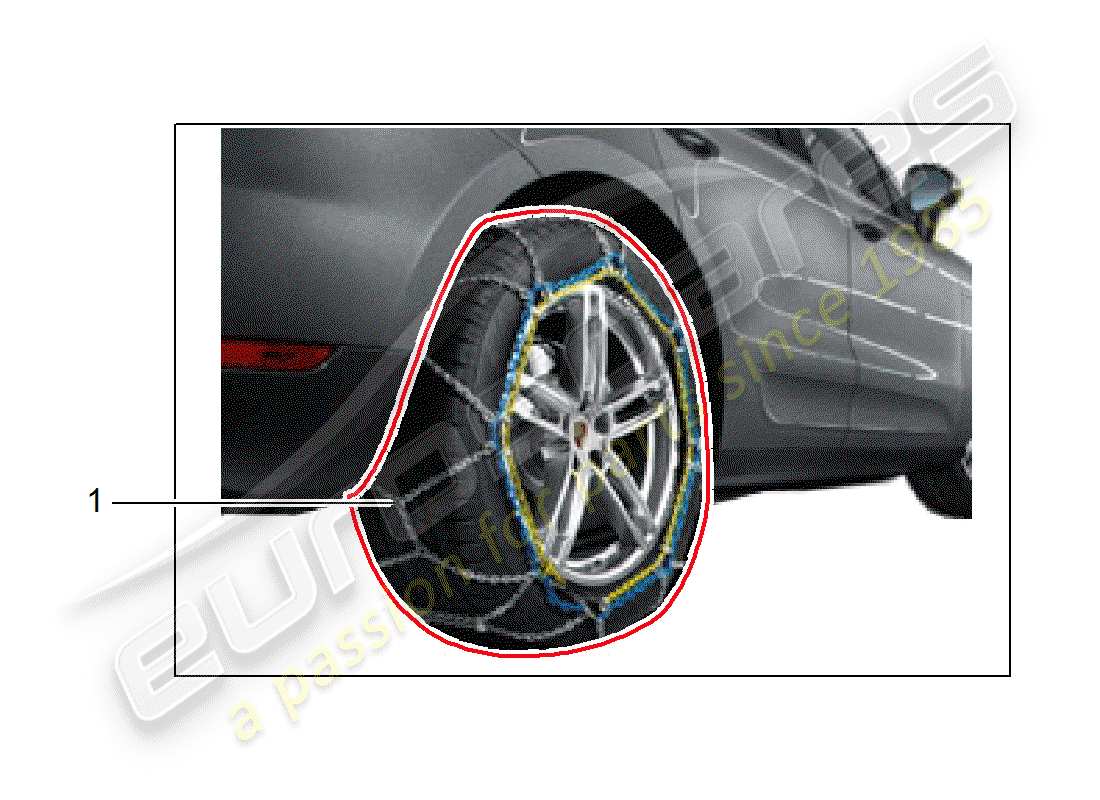 porsche 2016 (tequipment macan) snow chains part diagram
