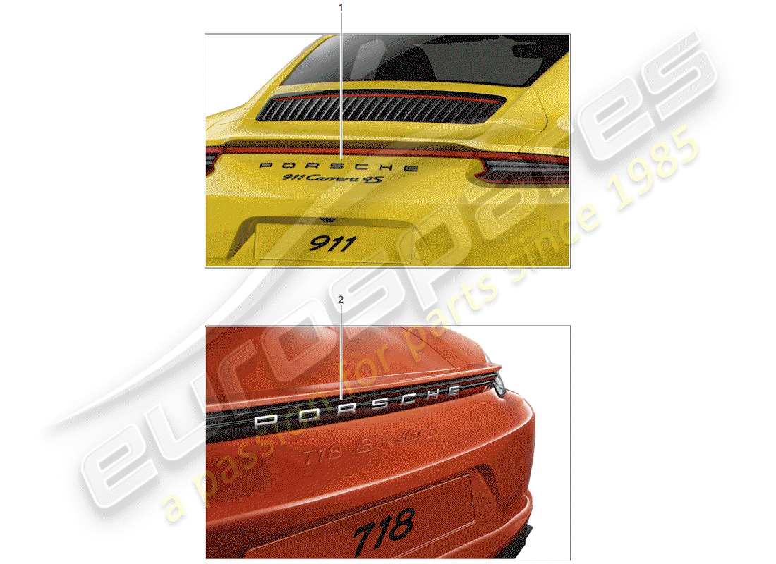 porsche 2016 (tequipment 98x/99x) inscription parts diagram