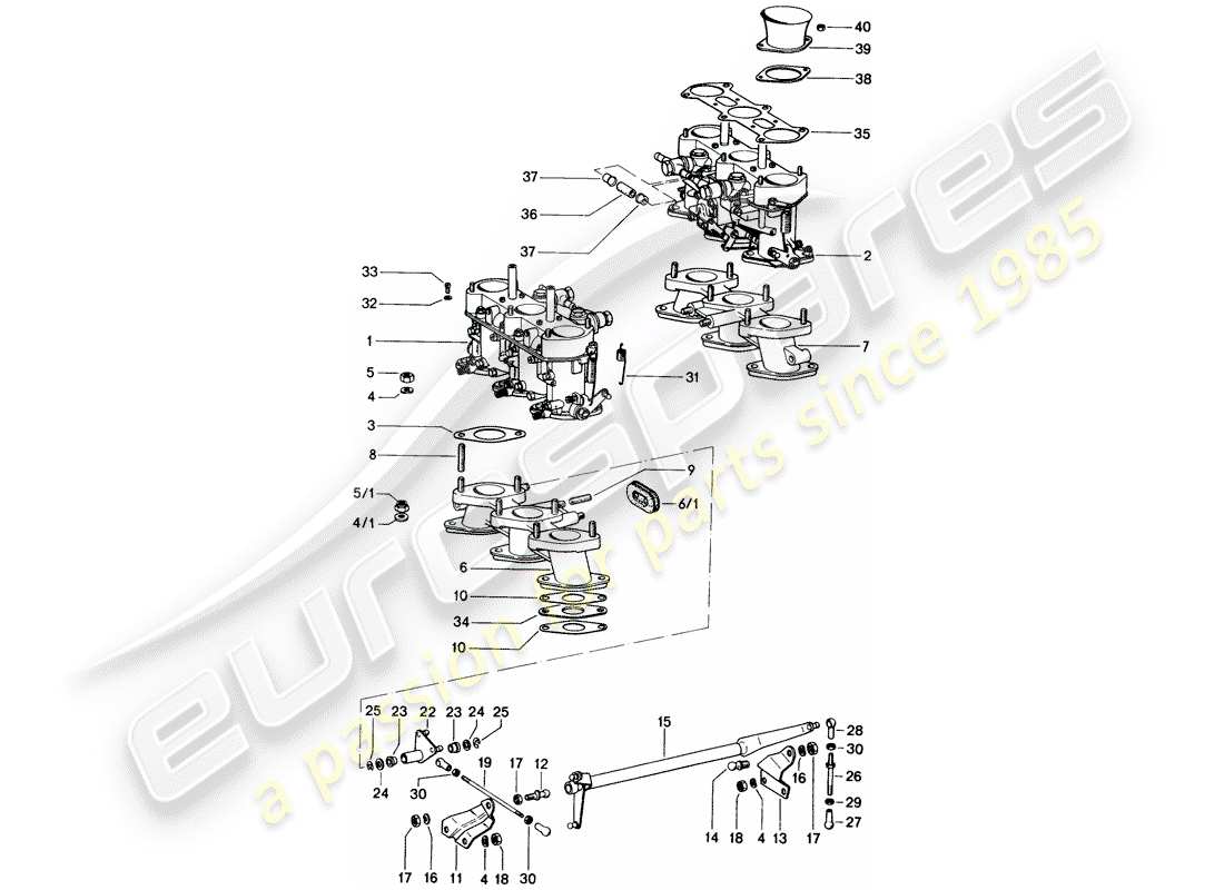porsche 1970 (914) carburetor part diagram