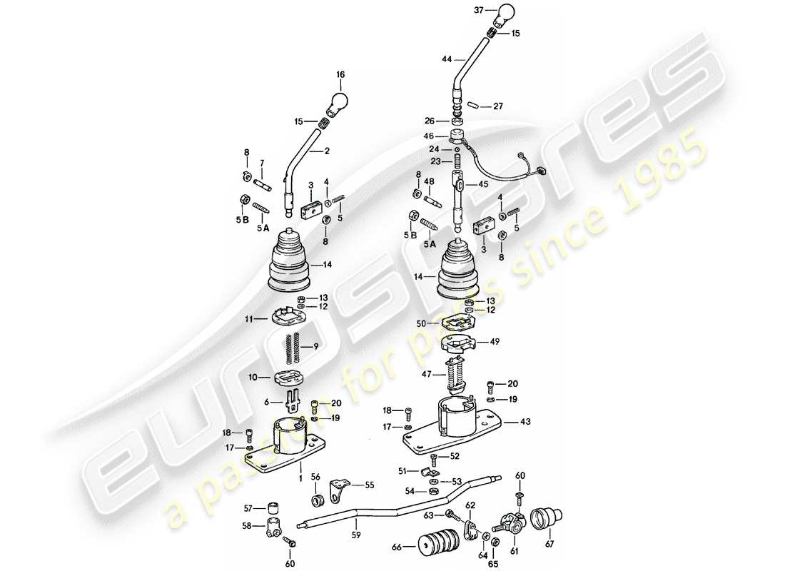porsche 1980 (911) transmission control part diagram