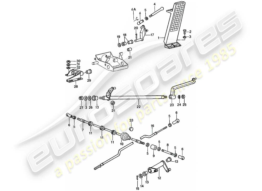 porsche 1978 (911) accelerator pedal - throttle control part diagram