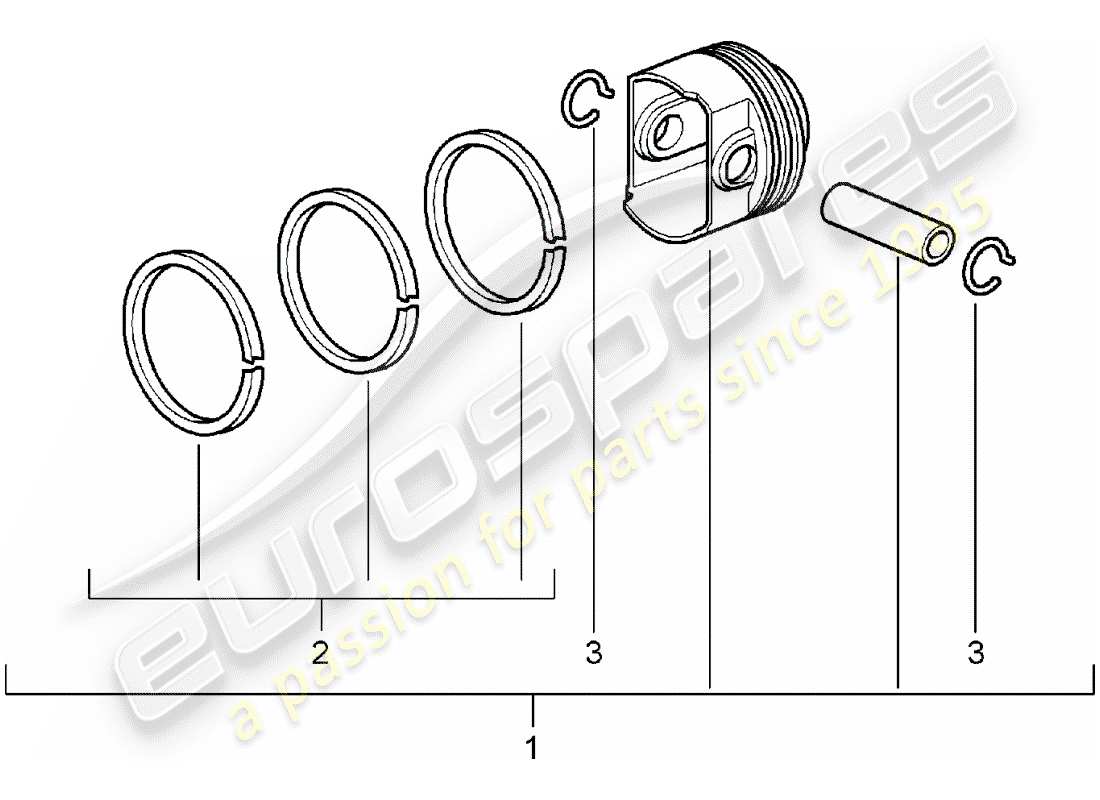 porsche 2008 (987 boxster) piston parts diagram