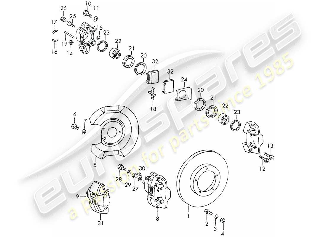 porsche 1965 (911/912) disc brakes - d - mj 1969>> - mj 1969 part diagram
