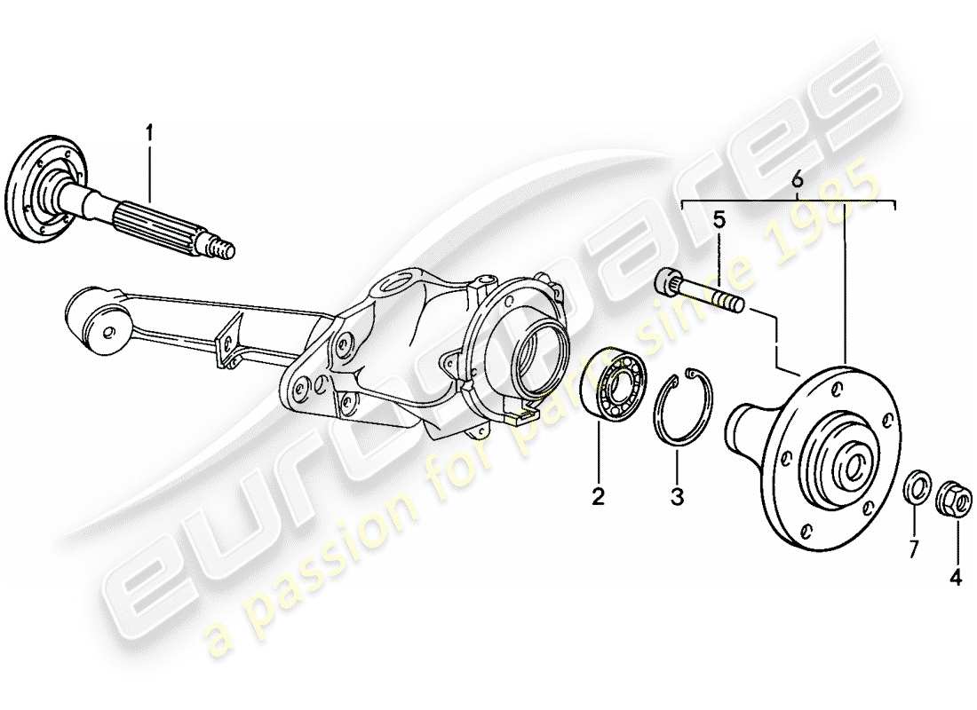 porsche 1986 (944) rear wheel shaft - lubricants part diagram