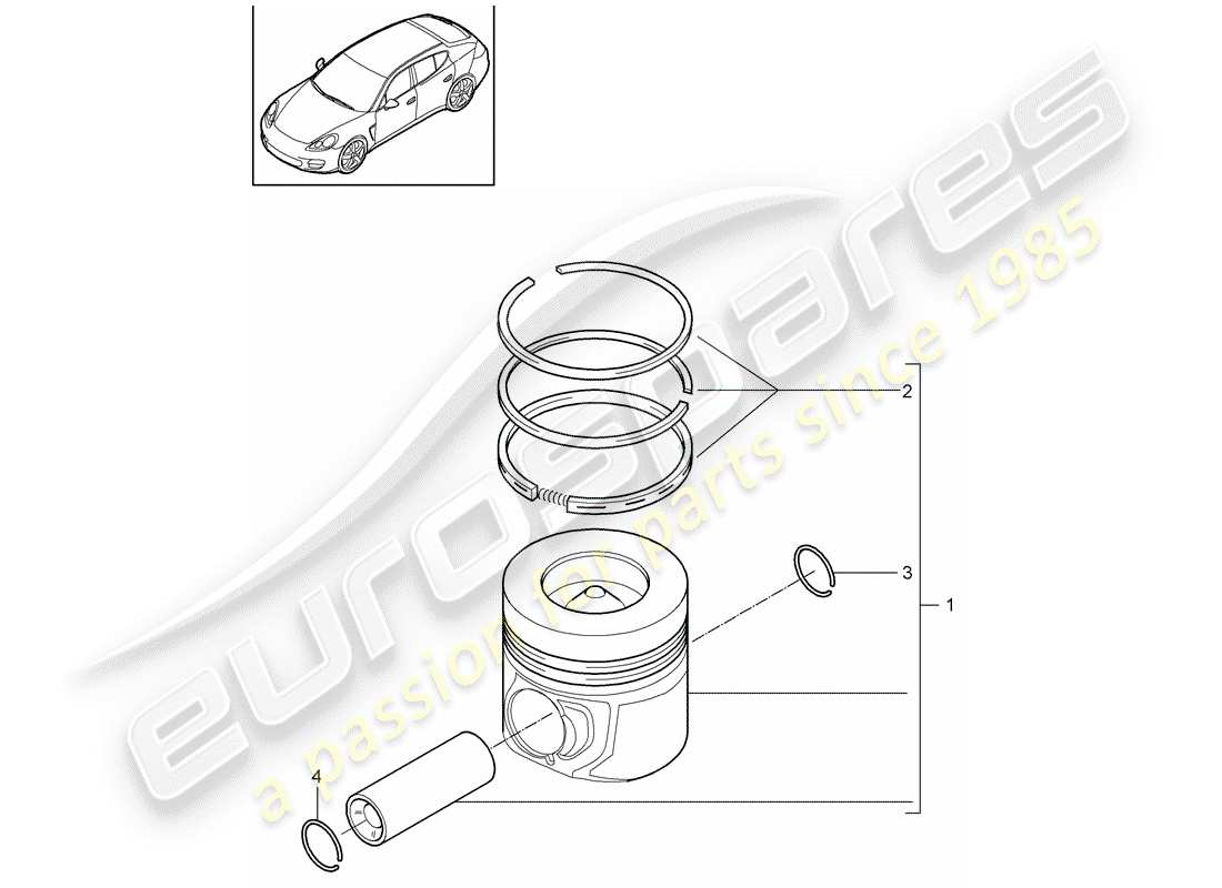 porsche 2016 (panamera 970) piston parts diagram
