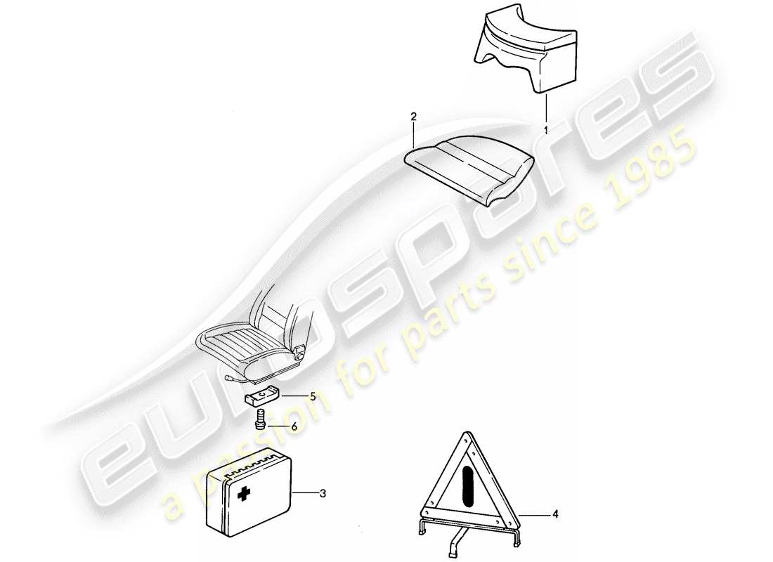porsche 1986 (911) accessories - child seat - vehicle cover part diagram