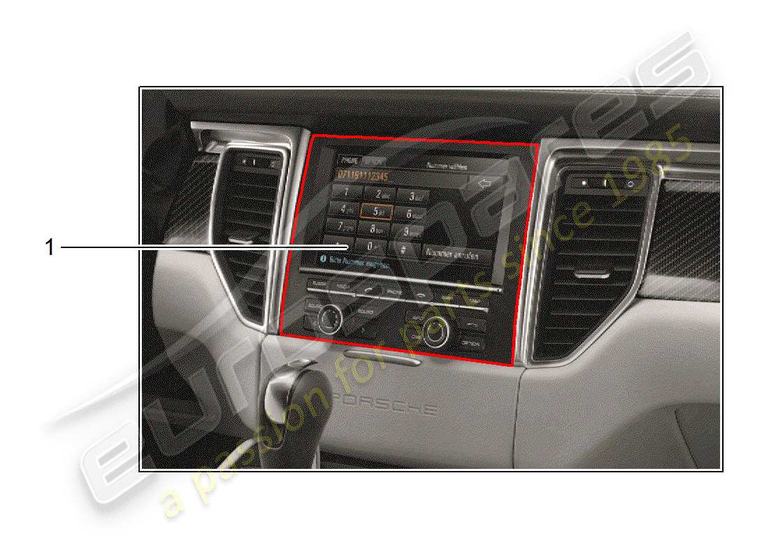 porsche 2019 (tequipment macan) installation kit part diagram