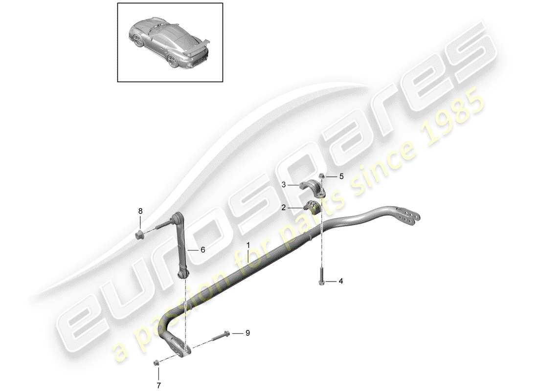 porsche 2019 (991-2 turbo) stabilizer part diagram