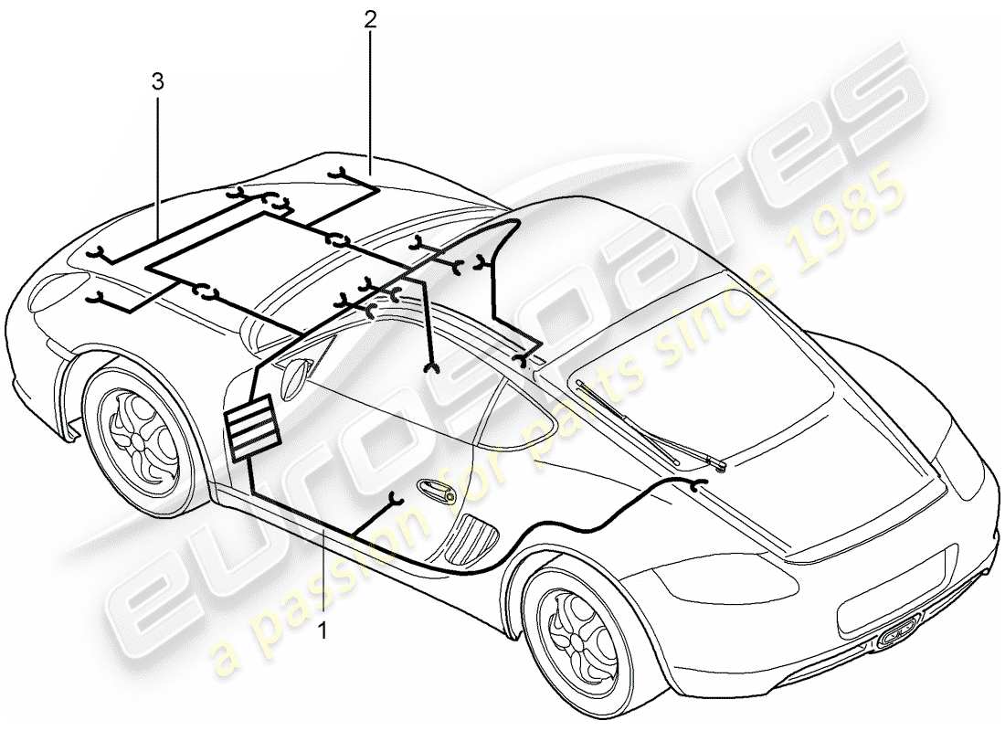 porsche 2006 (987 cayman) wiring harnesses part diagram