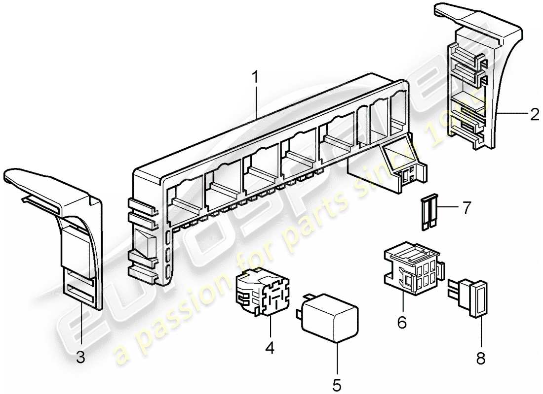 porsche 2006 (987 cayman) fuse box/relay plate part diagram