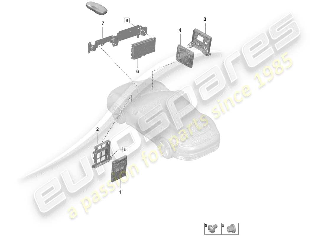 porsche 2019 (992-1) control units part diagram
