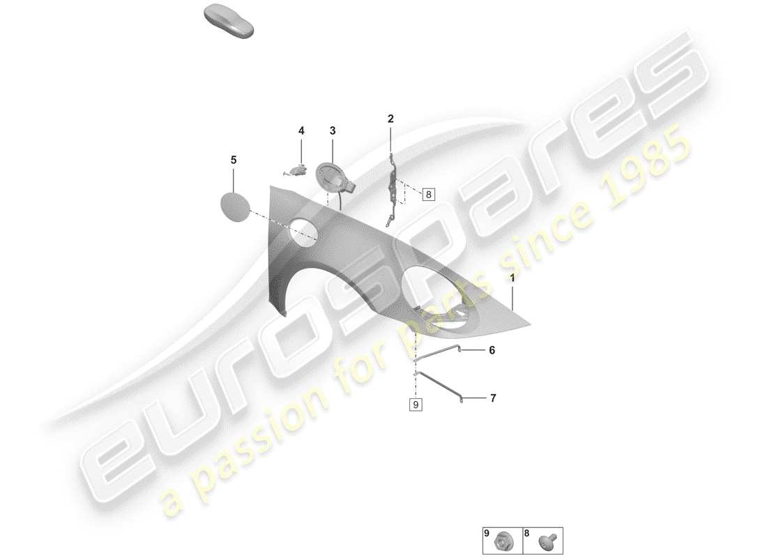 porsche 2020 (992-1) fender part diagram