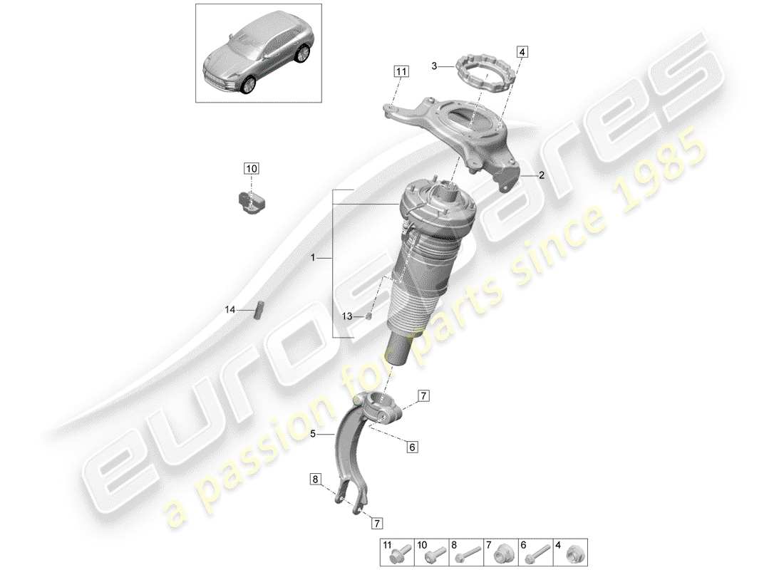 porsche 2020 (macan) air suspension part diagram