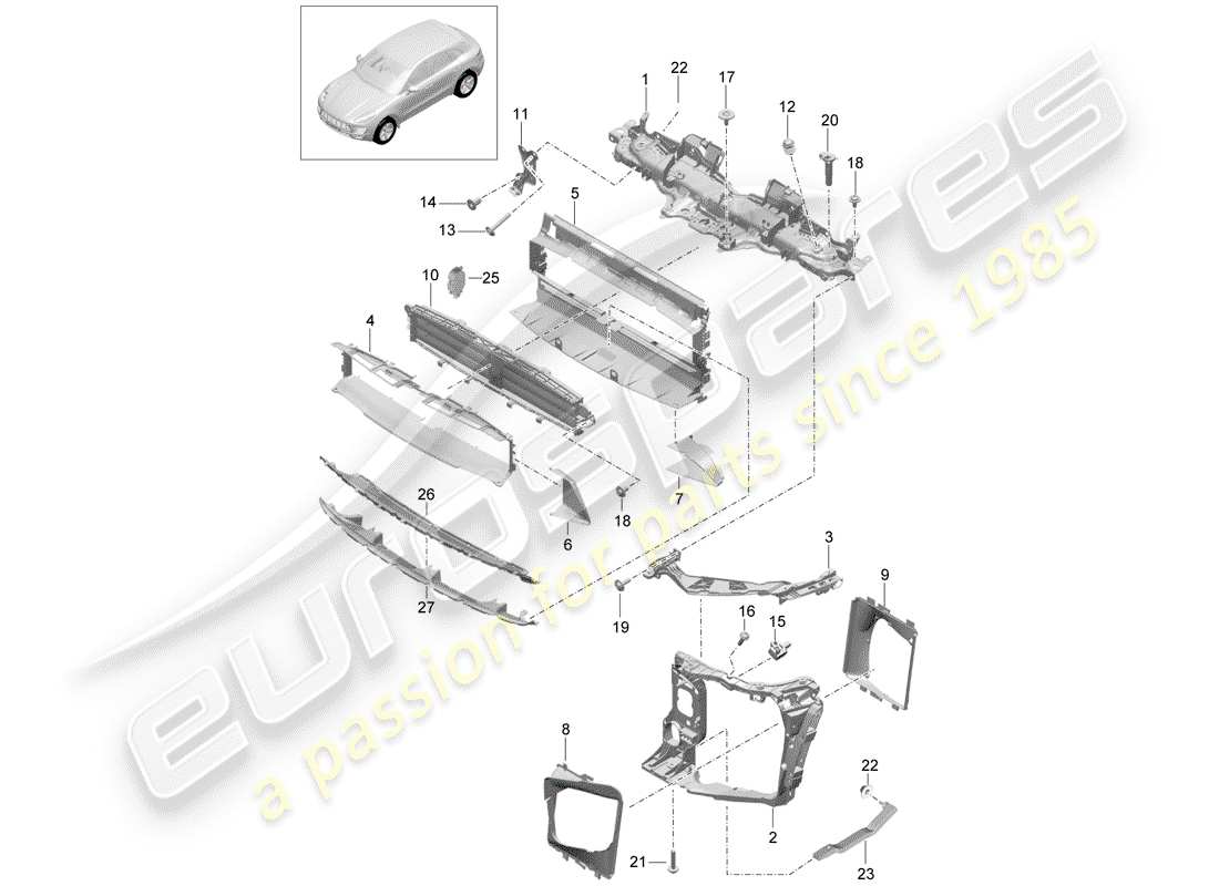 porsche 2016 (macan) bracket part diagram