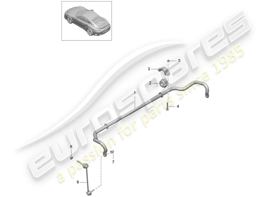 porsche 2019 (991-2 turbo) stabilizer part diagram