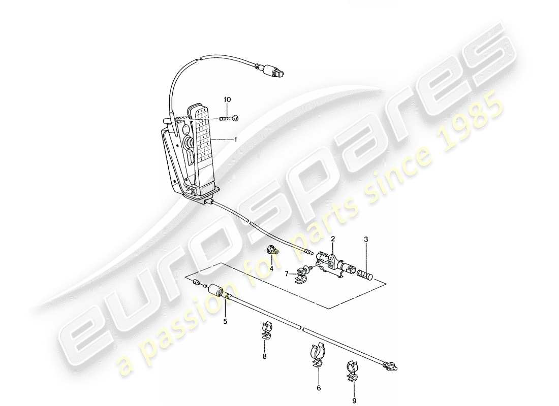 porsche 2005 (996 gt3) pedals - throttle control parts diagram