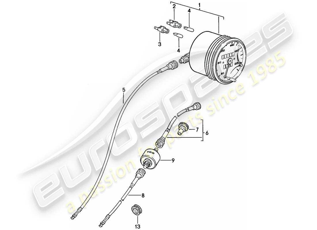 porsche 1978 (924) speedometer parts diagram